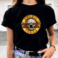 GUNS and Roses rock band T Shirt women print streetwear t-shirt female punk Fashion Harajuku Kawaii T-shirt Y2K Clothing