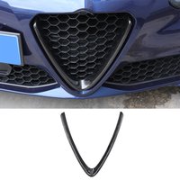 Front Grille Logo V Shape Frame Trim Ring Ring Badge Circle Trim V Molding Decor Car Accessories For Alfa Romeo Giuli 2017-2023