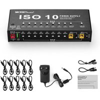 MOSKYAUDIO ISO10 Guitar Effect Pedal Power Supply Station 10 Isolated DC Outputs & One 5V USB Output for 9V 12V 18V Effects