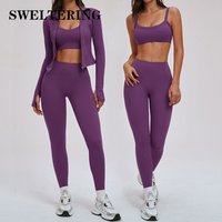 2/3PCS Yoga Set Sports Outfits Fitness Tracksuit Women Gym Clothes Yoga Suits Legging Workout Long Sleeved Female Bra Sportswear