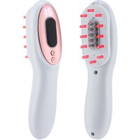 Electric Scalp Massage Comb Red Blue LED Light Vibration Massage Brush Acupoint Scalp Massage Anti-Hair Loss Hair Scrubber Comb