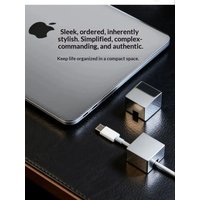 304 Stainless Steel Cable Clips, CNC Desktop Cable Organizer, Minimalist Data Cable Holder for Office Home, 24x24mm
