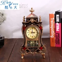 European Stylish Antique Desk Clock with Silent Sweep and 16 Melodies for Living Room Decoration