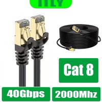 Cat8 Ethernet Cable 40Gbps 2000MHz RJ45 High Speed LAN Network Cord Internet Cable for Laptop PC PS5 PS4 Router Modem