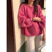 Gentle age-reducing pure cashmere sweater women's pullover loose hemmed knit bottoming shirt thick sweater autumn and winter