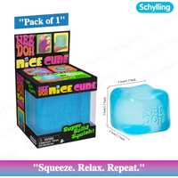 NeeDoh Nice Cube Firm Sensory Fidget Toy - 2.17 Inch Solid Squishy Stress Reliever for Kids Adults ADHD Focus - 1PC