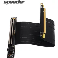 Double 90 Degree Right Angled Video Card Extension Cable Gen3 PCI Express X4 X8 X16 to X16 Riser Cable for Graphics Vertical GPU