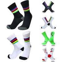Professional Competition With Colored StripesCycling Socks Men Women Road Bicycle Outdoor Racing Bike Sport Running Socks