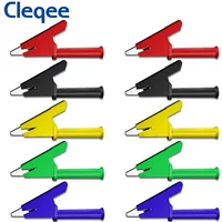 Cleqee P2002 10PCS 20A Alligator Clips with 4mm Socket 1000V Heavy Duty Crocodile Clamp Electrical Safety Test Clip
