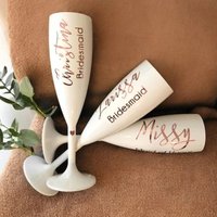 White Plastic Champagne Glass, Wedding Flute Champagne Glass, Creative and Simple Style Champagne Glas