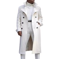 New Autumn Winter Men's Fashion Trench Solid England Style Casual Long Jackets Male Loose Turn Down Collar Trench Outwear Coats