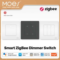 MOES Star Ring Series ZigBee Smart Light Dimmer Switch 1-3 Gang APP Remote Control Works with Alexa Google Home