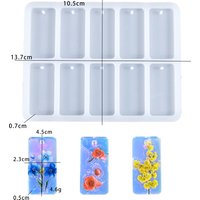 DIY epoxy resin mold 10-connected square full plate small pendant keychain silicone mold handmade jewelry