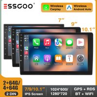 ESSGOO 7"/9"/10.1“ Car Stereo Radio 2 DIN Android 14 Carplay Android Auto GPS Navi Bluetooth FM RDS WIFI USB SWC IPSTouch Screen image 4