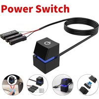 Computer Desktop Switch 1.8m Blue LED Light PC Motherboard External Start Power Switch On/Off Button Extension Cable For Laptops