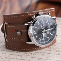 20mm 22mm 24mm Vintage Cowhide Leather Bracelets Leather Watchband with Mat Bund Base Tray Black Brown Strap Men Women Wristband