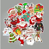 50 sheets per pack of Christmas-themed doodle stickers, suitable for DIY notebooks, water cups, and phone case decorations