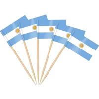 100PCS Argentina Flag Small Toothpick Flag Decor Mini Cupcake Toppers Cocktail Food Flags Cocktail Picks Cupcake Toppers