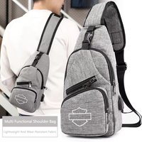 Harley Davidson Sports Fashion Rechargeable Messenger Bag Men Women Car Key Bag Backpack Nylon Travel Shoulder Bag Chest