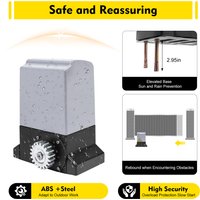 370W/550W/750W Heavy-Duty Sliding Gate Opener with Electric Automatic Motor, 6m Rack & Remote Control Kit – Ultimate Convenience