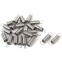 24pcs 0.5mmx6x25mm Stainless Steel Dual Hook Small Tension Spring