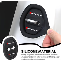 4 Pcs Red Checkered Silicone Anti-Collision Door Lock Pads, Thick Shock-Absorbing Noise-Reducing Cushion Mats, Universal