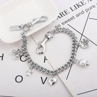Sakura Heart Shaped Women's Stylish Chain Crossbody Bag Multifunctional Keychain Creative Bag Charm Decoration Gift Accessory