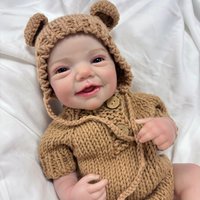 19Inch Charlie Full Vinyl Body Reborn Baby Lifelike Multiple Layers Painting 3D Skin Visible Veins Christmas Gift for Children