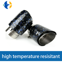 1 pcs AK Logo Foil Blue Forged Carbon Muffler Tip Exhaust System Universal Straight Stainless Black Exhaust Mufflers nozzle tip