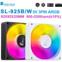 JONSBO SL-925 Black/White 92MM Case Fan 5V 3PIN ARGB Silent CPU Cooler Fan 4PIN PWM Intelligent Temperature Control
