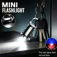 Rechargeable Mini Keychain Flashlight COB Working Light with Outdoor Hook Emergency Warning Light for Camping Walking Hiking