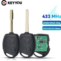KEYYOU For Ford 3 Buttons 433MHZ Remote Entry Key Fob For Ford /Mondeo /Fiesta /Focus /Ka Transit