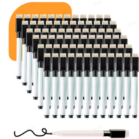 A set of 50 dry erase markers with rubber caps, fine pointed whiteboard markers, lightweight plastic material, suitable for use