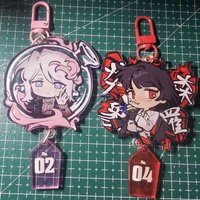 Faust Anime Keychain Women Limbus Company Acrylic Key Chain Man Ryōshū Key Ring Pendant Ornament Accessories Friend Gift