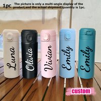 1pc Custom Text Stainless Steel Vacuum Insulated Cup, 400ml, Fashionable and Perfect for All Holiday Gifting