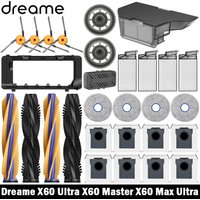 Dreame X60 Ultra/X60 Master/X60 Max Ultra Robot Vacuums Cleaner Accessory Dust Bag Main Side Brush Hepa Filter Mop Cloths Spare