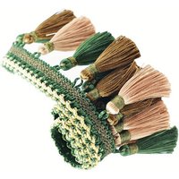 European-Style Curtain Tassels And Lace Decorative Materials For Clothing - Coffee And Dark Green Tassels