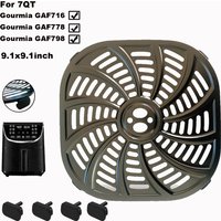 Baking Tray For Gourmia GAF798 GAF778 GAF716 Square Carbon Steel Pan With 4 Silicone Pads Non-stick Dishes Air Fryer Accessories
