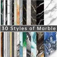 6 PCS Large Imitation Marble Grain Tile Paste Thick Cover Crystal Film Decorative Renovation Wall Paste Wallpaper Wall Stickers
