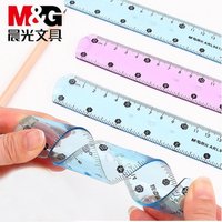 Colourful Transparent Soft Ruler Shatterproof Straight Edge Foldable Ruler Tool for School & Office Stationery Drawing Measuring