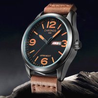 Männer Mode Kausalen Kalender Armbanduhr Top Marke Wasserdicht Klassische Braun Schwarz Leder Uhr Ziffer Uhr Relogio Masculino