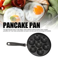 7 Hole Nonstick Egg Pan with Handle Perfect for Omelettes Pancakes Breakfast Delights Fast Heating Alloy Easy Cleanup Compatible