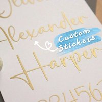 Personalized Custom Name Tag Stickers, 3-6 Inch Labels, Name Decal, Colorful Custom, Custom Text Glitter Name & Word Stickers