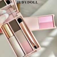 Judydoll Travel Comprehensive Plate Mini Grooming Eyeshadow Blush Plate Makeup Integrated Convenient Palm Plate