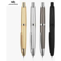 JINHAO 10 High Quality Retractable Press Fountain Pen EF/F Nib with Ink Converter Writing Gift Colours Pink Orange Red