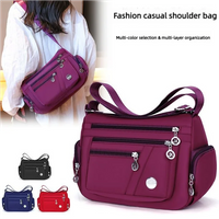 New neutral nylon fabric women's handbag Oxford cloth shoulder strap messenger bag travel bag multi-compartment leisure bag mess