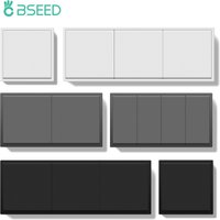 BSEED 1/2Gang Single Wall Switch Double Light Switch Triple Large Button Switch 1Way EU Standard Plastic Frames 10A