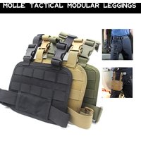 Plateforme de chute de jambe MOLLE Panneau de chute de jambe réglable Plate-forme MOLLE de cuisse avec ceinture de taille réglable et bretelles de cuisse