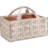 Portable Baby Diaper Caddy Organizer Quilted Floral Foldable with Dividers Nursery Storage Tote for Changing Table Car Travel