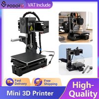 Drukarka 3D Podofo Mini Łatwa w Użyciu, Idealna na Prezent dla Początkujących, Drukarka 3D FDM, Filament TPU PLA, Prędkość Drukowania 40 mm/s, Dysza 1,75 mm 0,4 mm, Do Użytku Domowego, Edukacji, DIY,